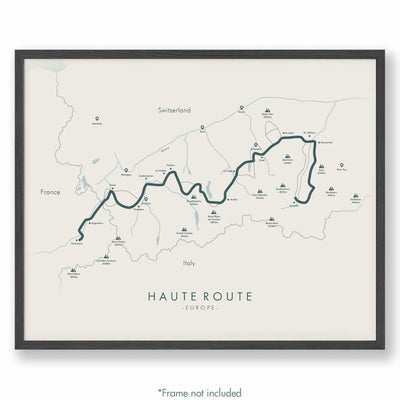 Trail Poster of Haute Route - Beige