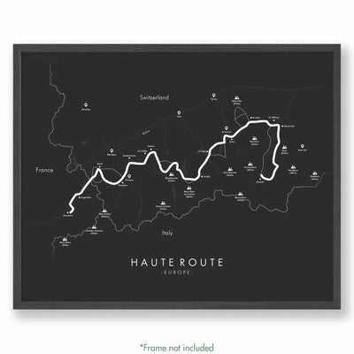 Trail Poster of Haute Route - Grey