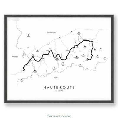 Trail Poster of Haute Route - White