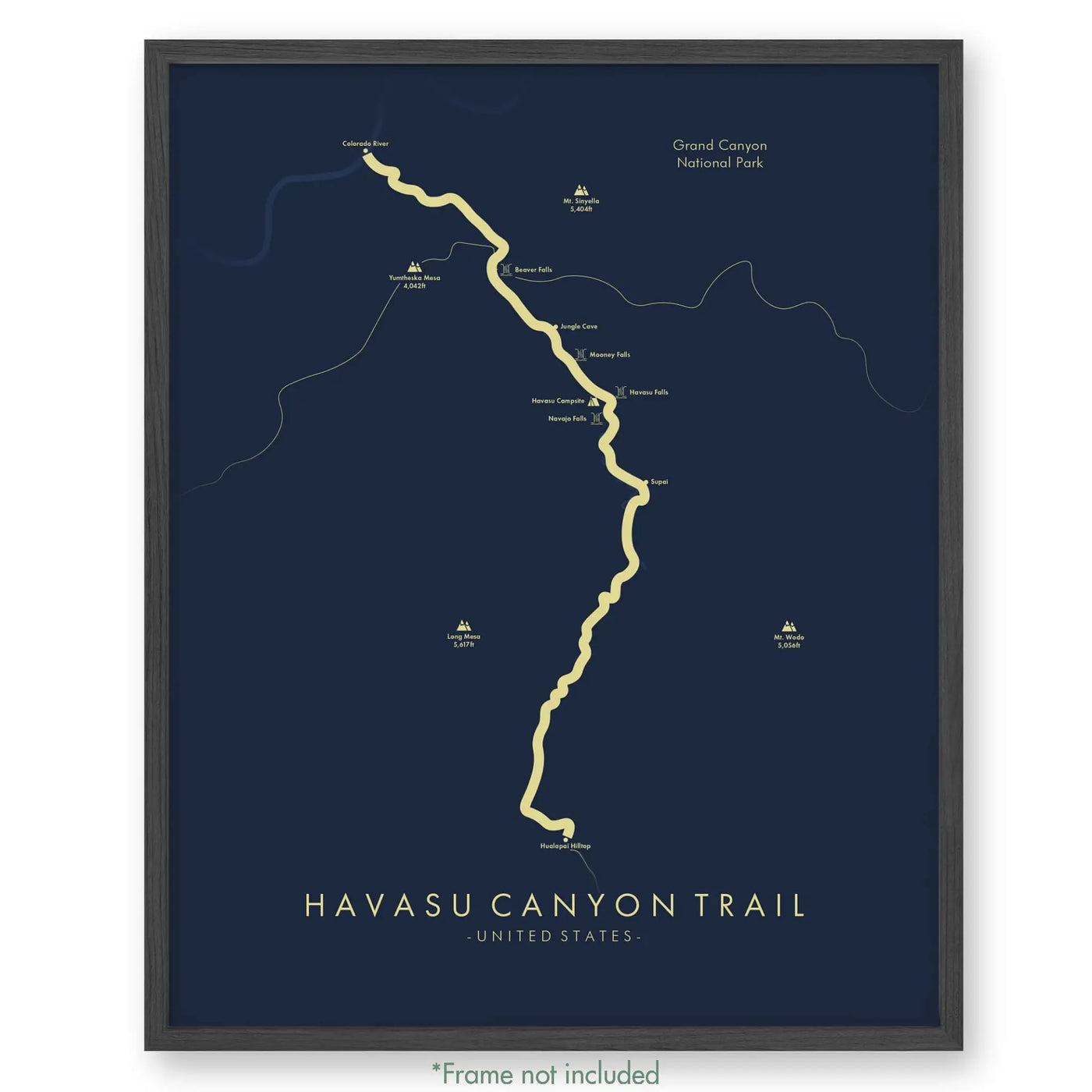 Trail Poster of Havasu Canyon Trail - Blue