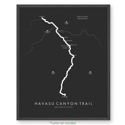 Trail Poster of Havasu Canyon Trail - Grey