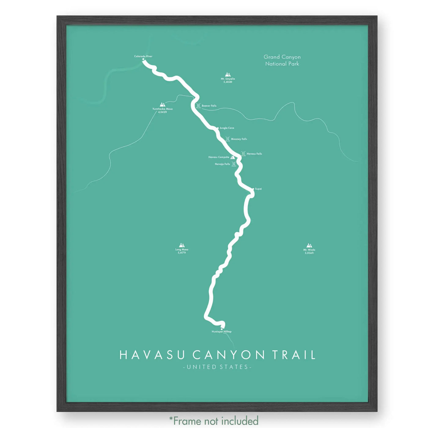 Trail Poster of Havasu Canyon Trail - Teal