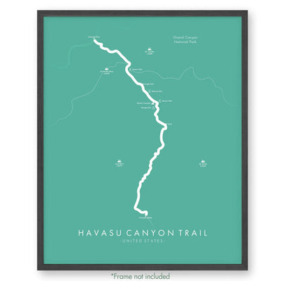 Trail Poster of Havasu Canyon Trail - Teal