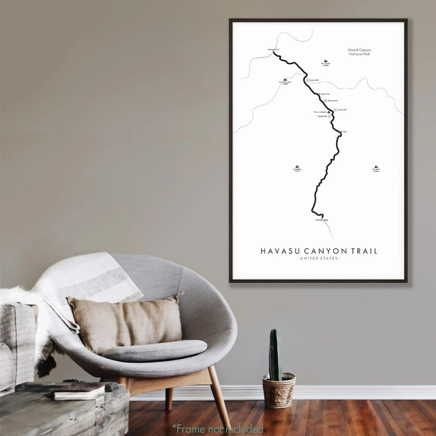 Trail Poster of Havasu Canyon Trail - White Mockup