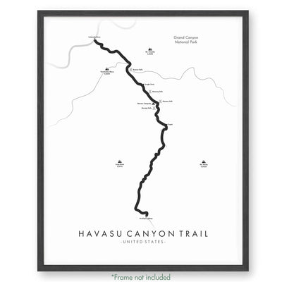 Trail Poster of Havasu Canyon Trail - White