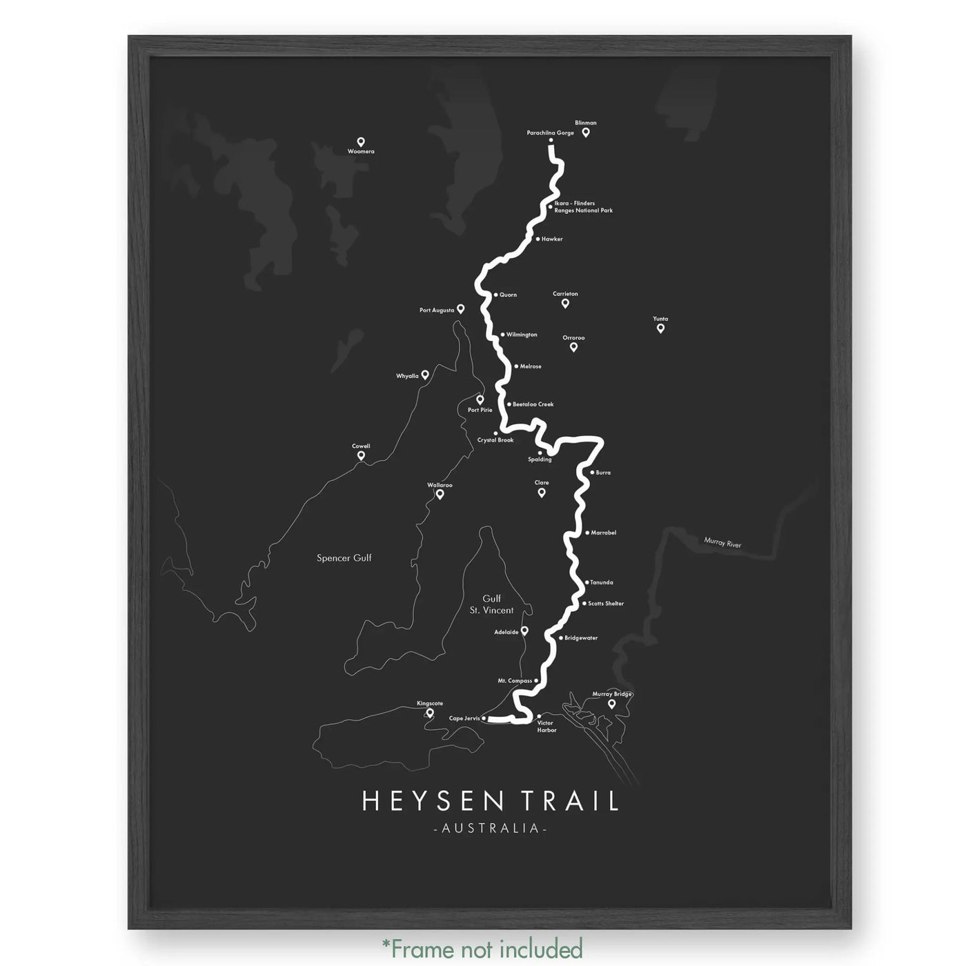 Trail Poster of Heysen Trail - Grey