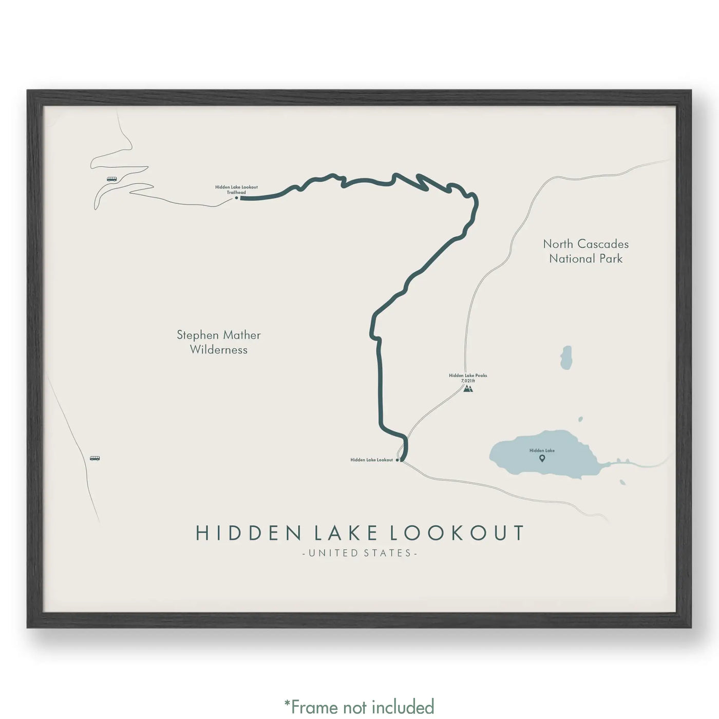 Trail Poster of Hidden Lake Lookout - Beige