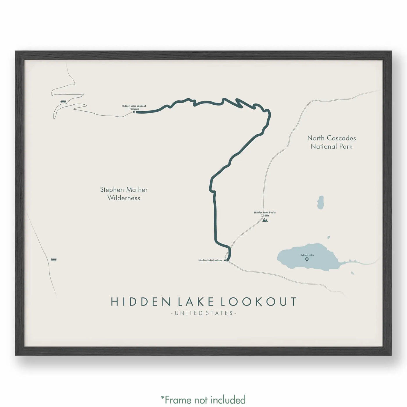 Trail Poster of Hidden Lake Lookout - Beige