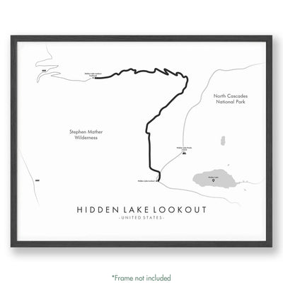 Trail Poster of Hidden Lake Lookout - White