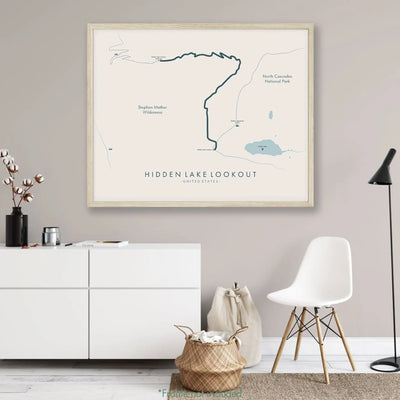 Trail Poster of Hidden Lake Lookout - Beige Mockup