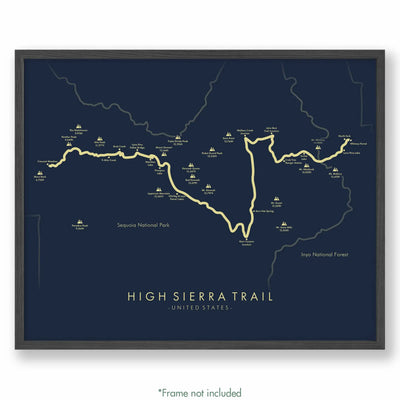 Trail Poster of High Sierra Trail - Blue