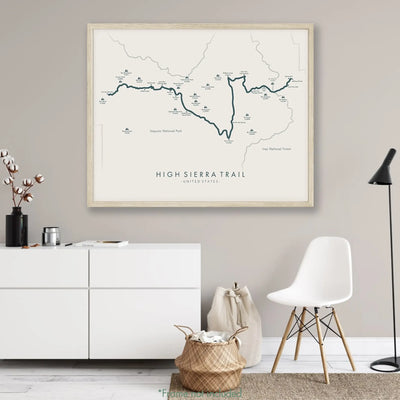 Trail Poster of High Sierra Trail - Beige Mockup