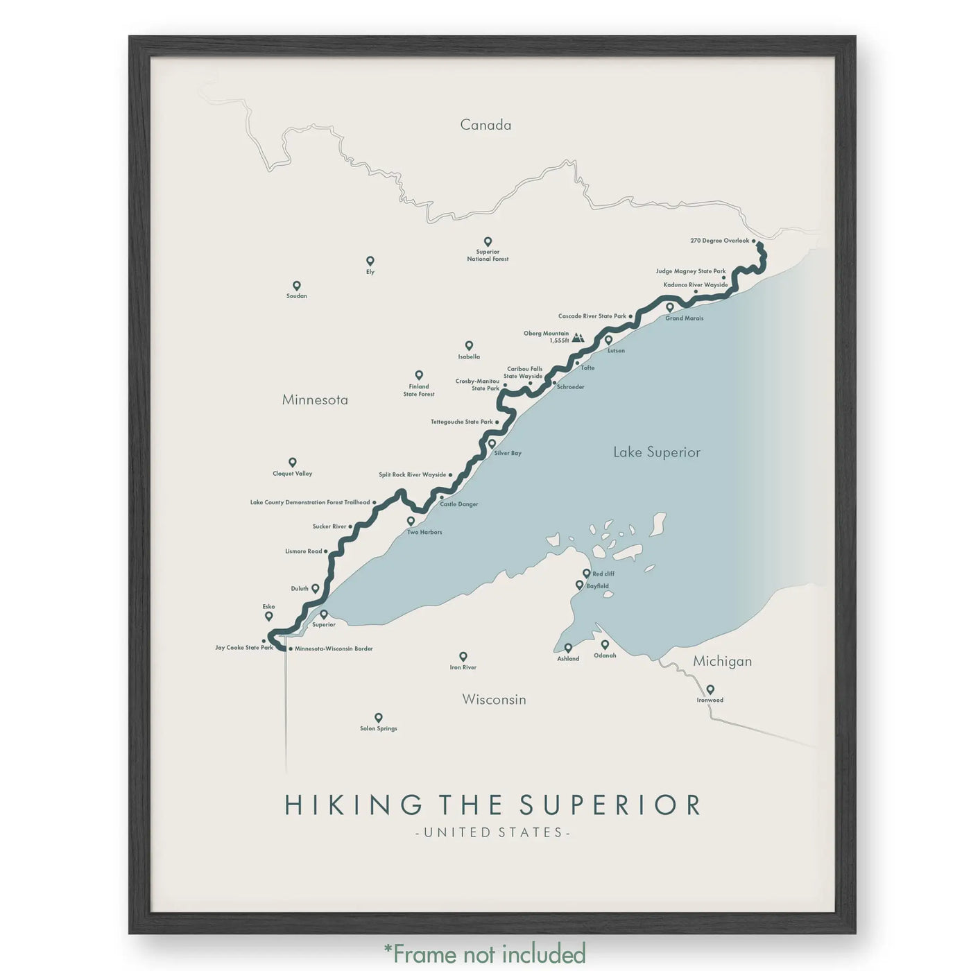 Trail Poster of Superior Hiking Trail - Beige