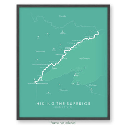 Trail Poster of Superior Hiking Trail - Teal