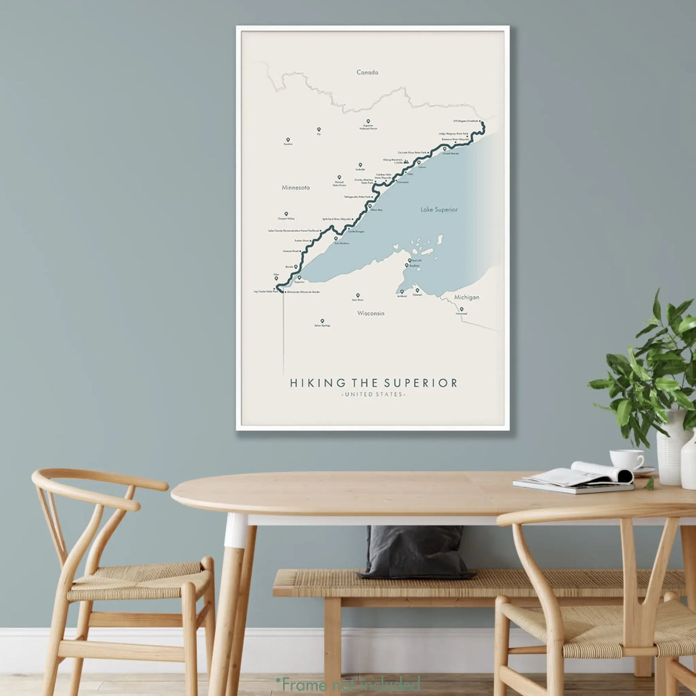 Trail Poster of Superior Hiking Trail - Beige Mockup