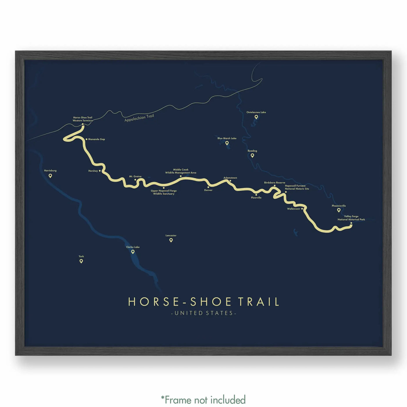 Trail Poster of Horse-Shoe Trail - Blue