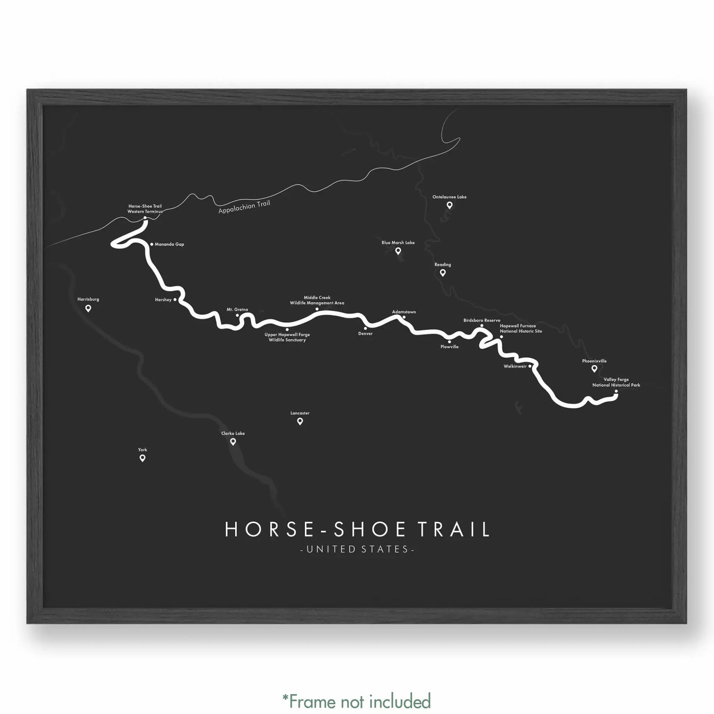 Trail Poster of Horse-Shoe Trail - Grey