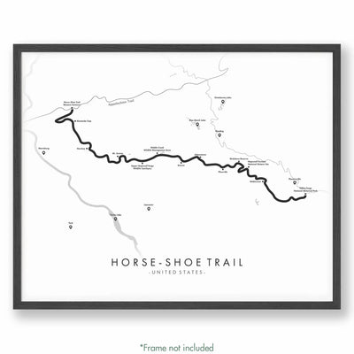 Trail Poster of Horse-Shoe Trail - White