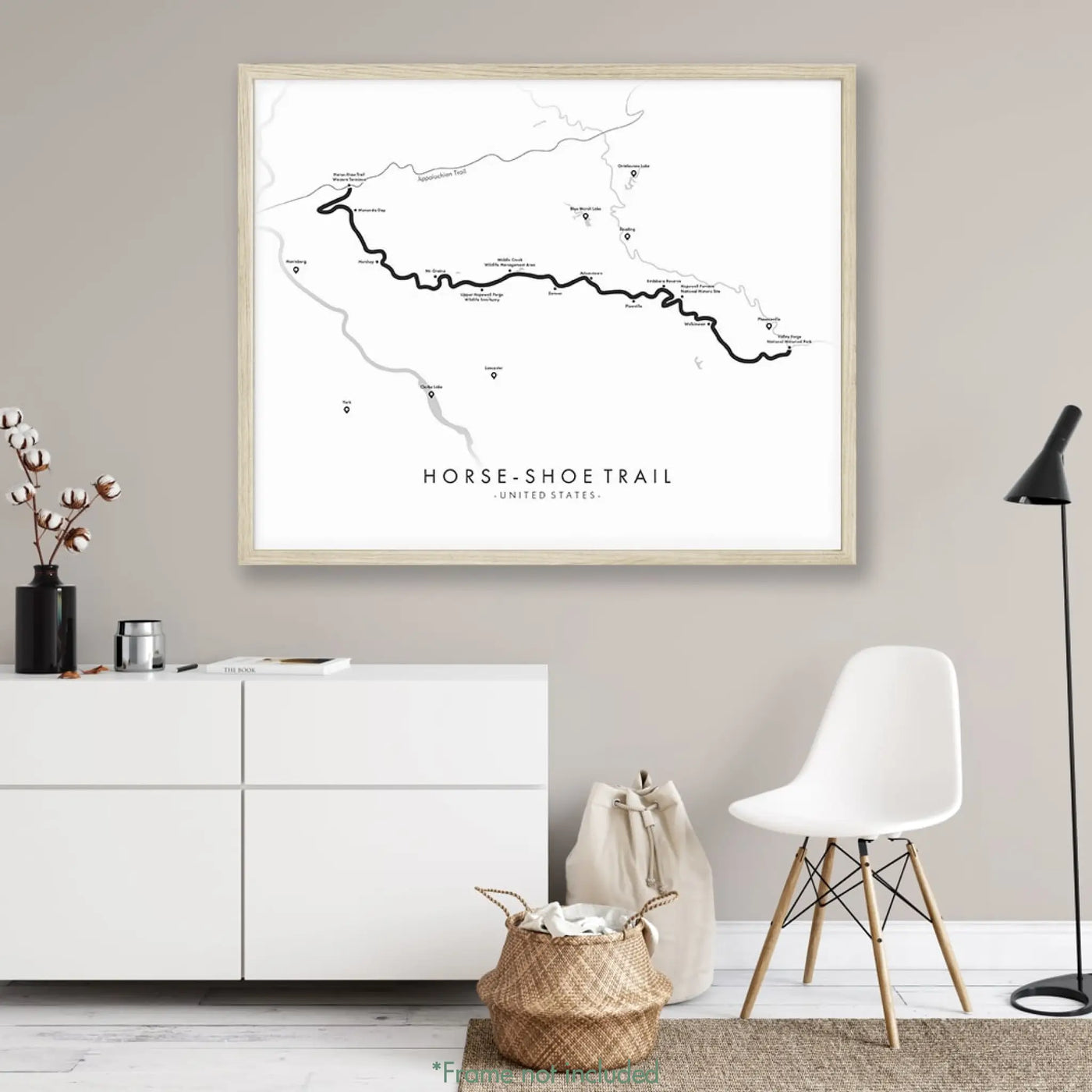 Trail Poster of Horse-Shoe Trail - White Mockup