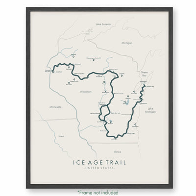 Trail Poster of Ice Age Trail - Beige