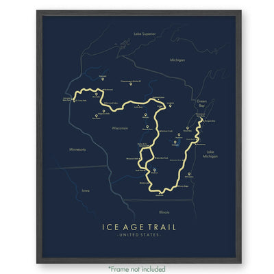 Trail Poster of Ice Age Trail - Blue