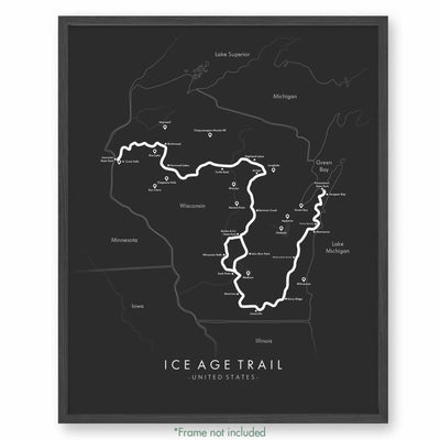 Trail Poster of Ice Age Trail - Grey