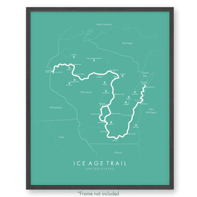 Trail Poster of Ice Age Trail - Teal