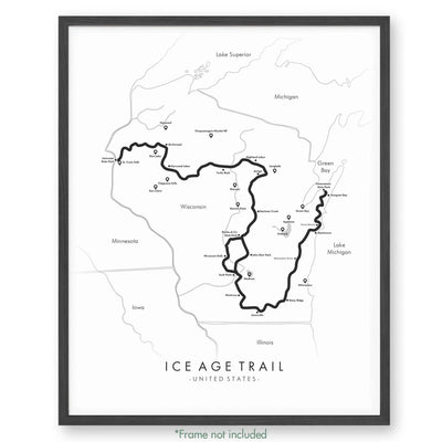 Trail Poster of Ice Age Trail - White