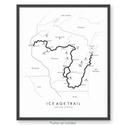 Trail Poster of Ice Age Trail - White