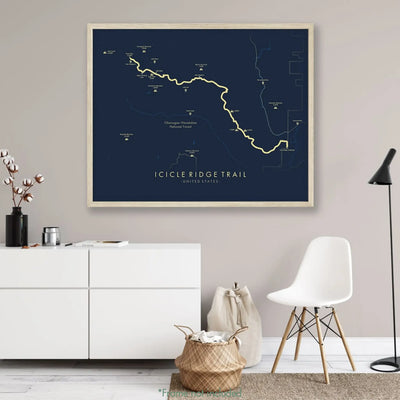Trail Poster of Icicle Ridge Trail - Blue Mockup