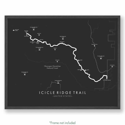 Trail Poster of Icicle Ridge Trail - Grey