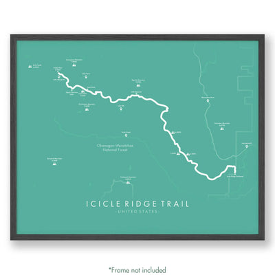 Trail Poster of Icicle Ridge Trail - Teal