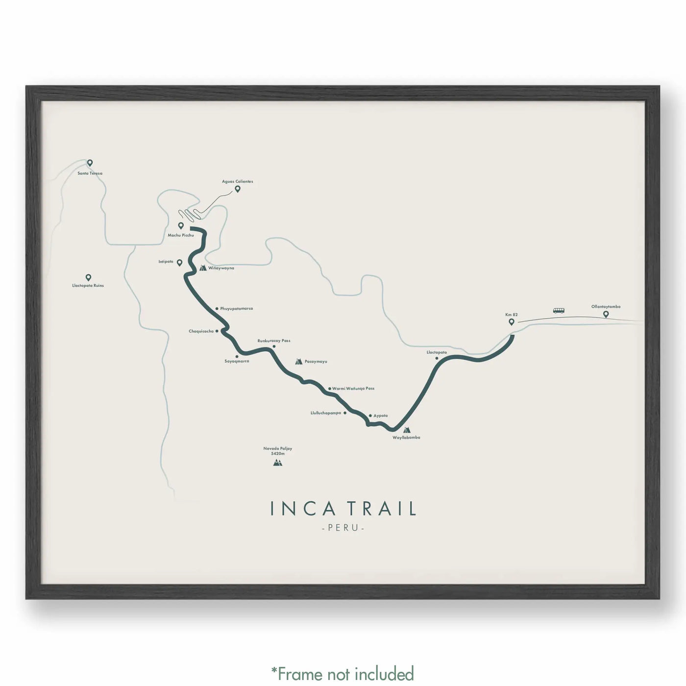 Trail Poster of Inca Trail - Beige