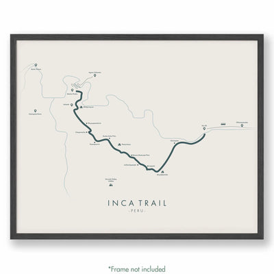 Trail Poster of Inca Trail - Beige