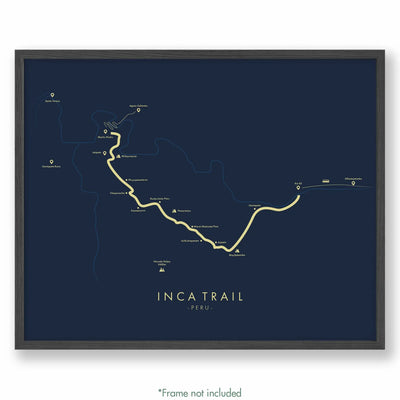 Trail Poster of Inca Trail - Blue