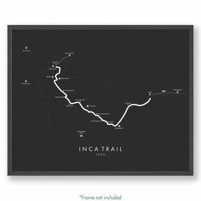 Trail Poster of Inca Trail - Grey