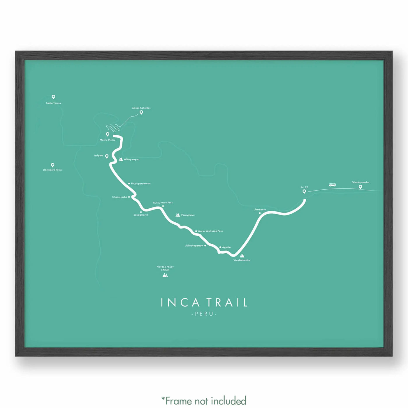 Trail Poster of Inca Trail - Teal