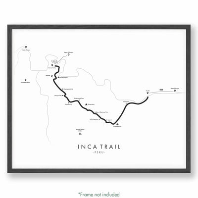 Trail Poster of Inca Trail - White