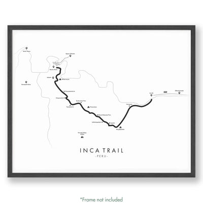 Trail Poster of Inca Trail - White