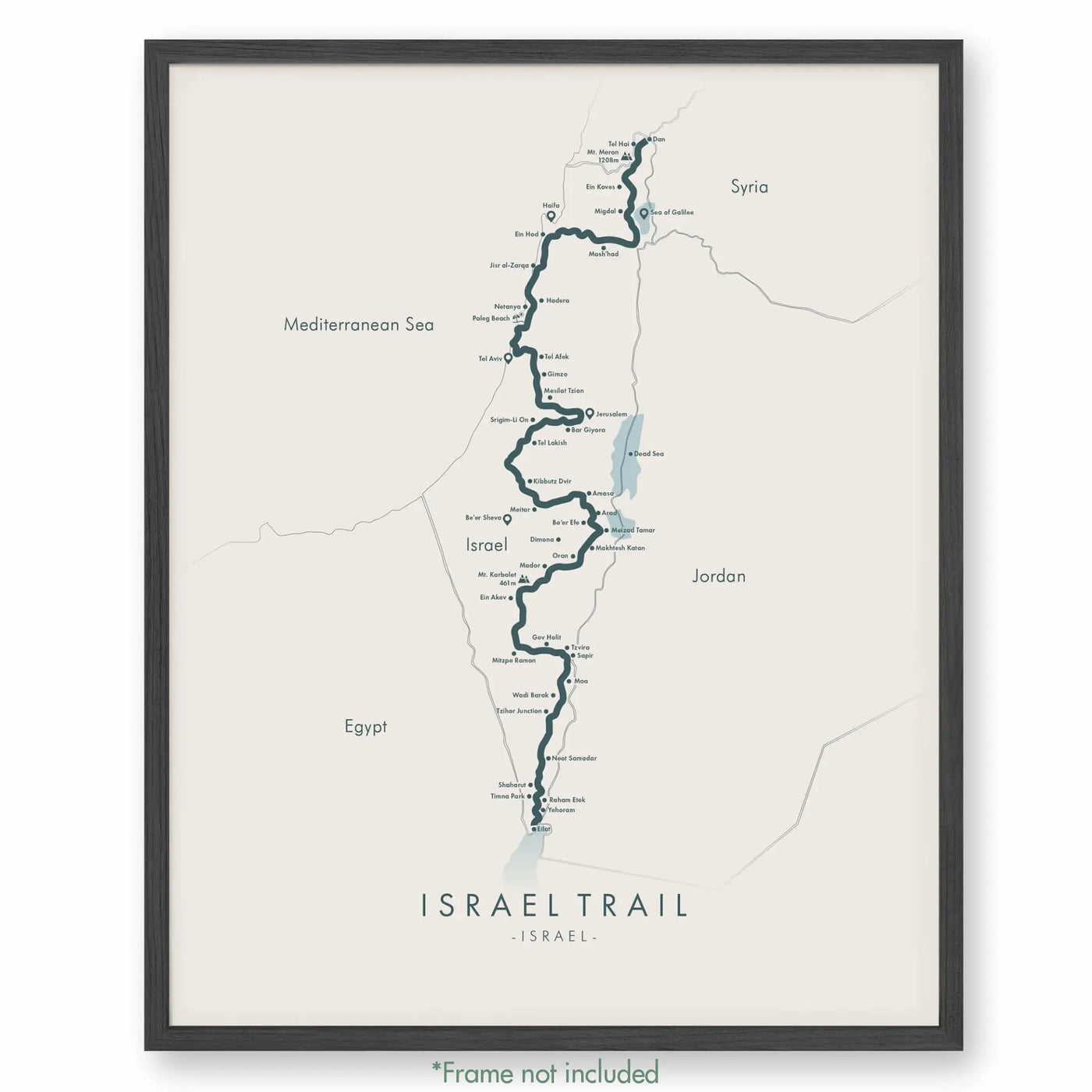 Trail Poster of Israel National Trail - Beige