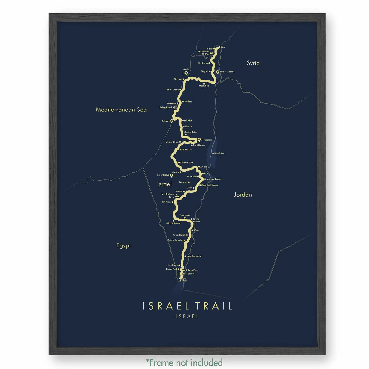 Trail Poster of Israel National Trail - Blue