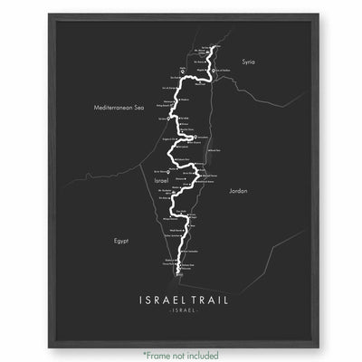 Trail Poster of Israel National Trail - Grey
