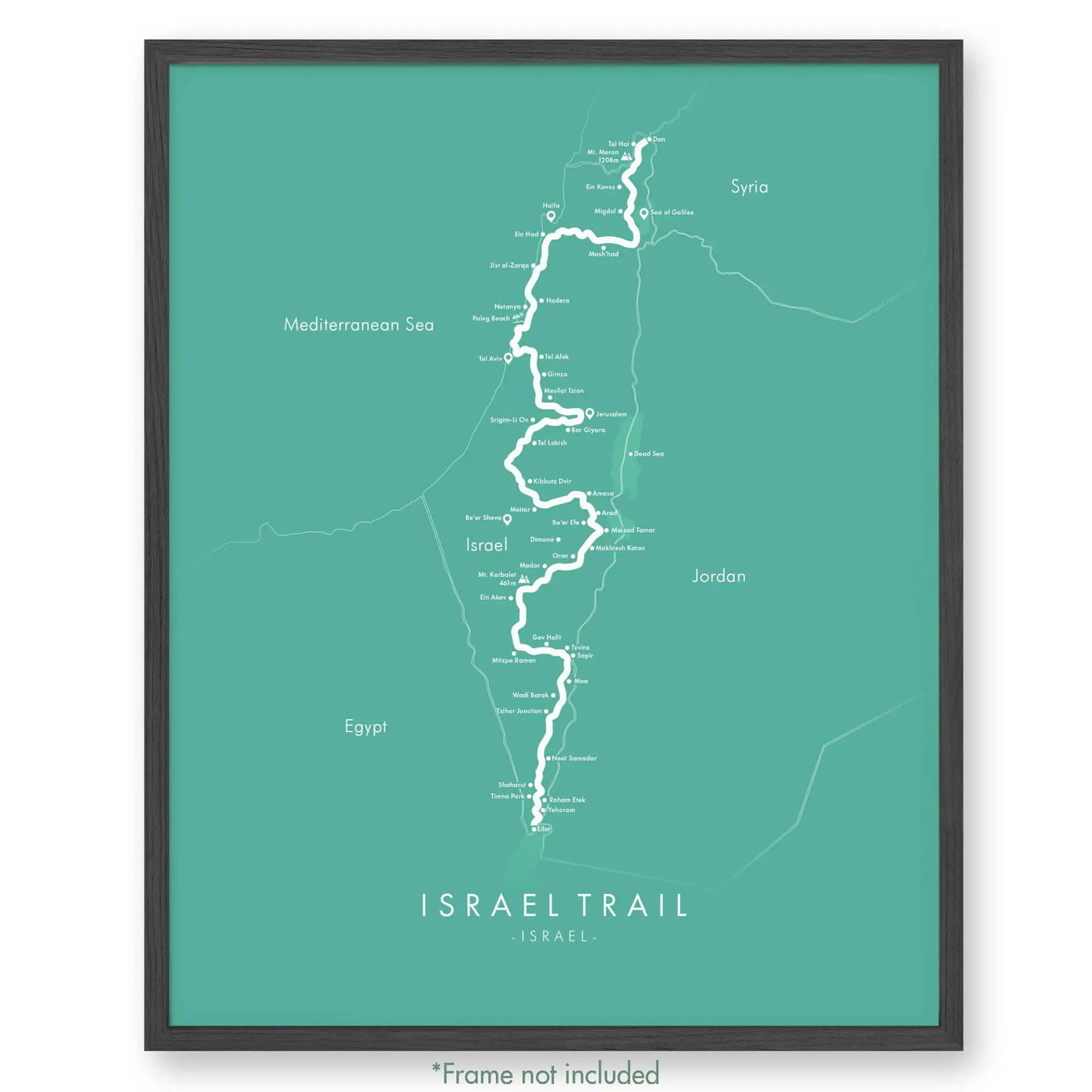 Trail Poster of Israel National Trail - Teal