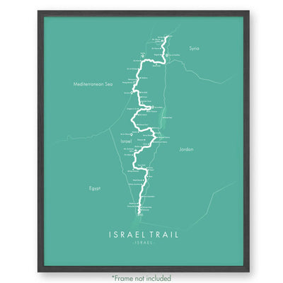 Trail Poster of Israel National Trail - Teal