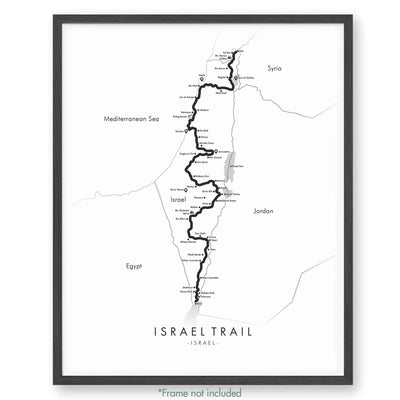 Trail Poster of Israel National Trail - White