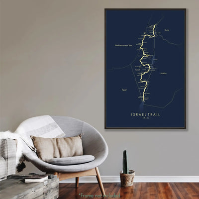 Trail Poster of Israel National Trail - Blue Mockup