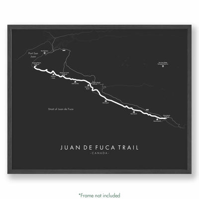Trail Poster of Juan de Fuca Trail - Grey