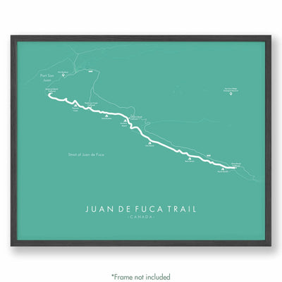 Trail Poster of Juan de Fuca Trail - Teal