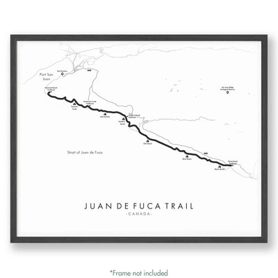 Trail Poster of Juan de Fuca Trail - White