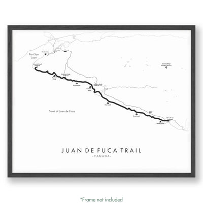 Trail Poster of Juan de Fuca Trail - White